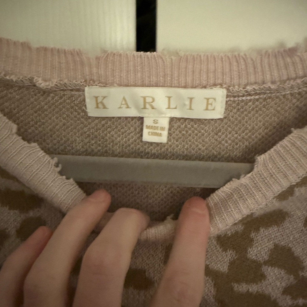 Karlie distressed light weight sweater